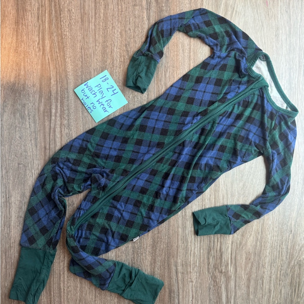 Green and Blue Plaid little Sleepies